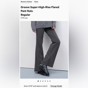 NWT Lululemon Groove Pant Super High Rise Flare Pant Nulu fabric - Graphite grey